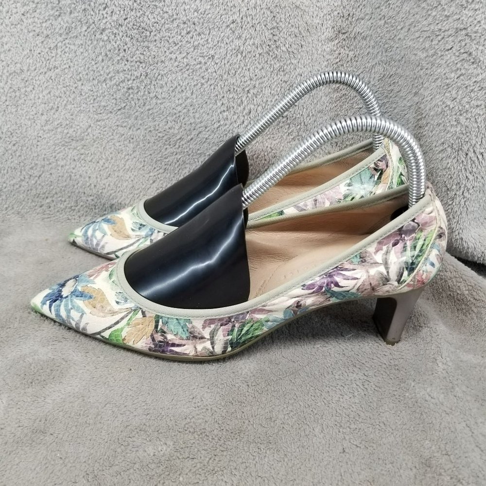 Hispanitas Shoes Womens Size 7 Green Blue Floral Print Pumps